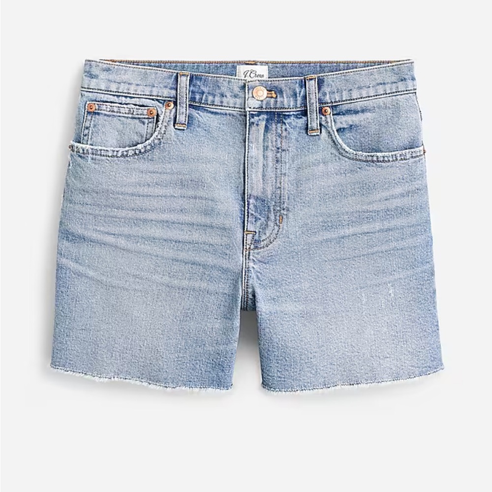 J. Crew Blue Jean Shorts High-Waisted Raw Hem Shorts
